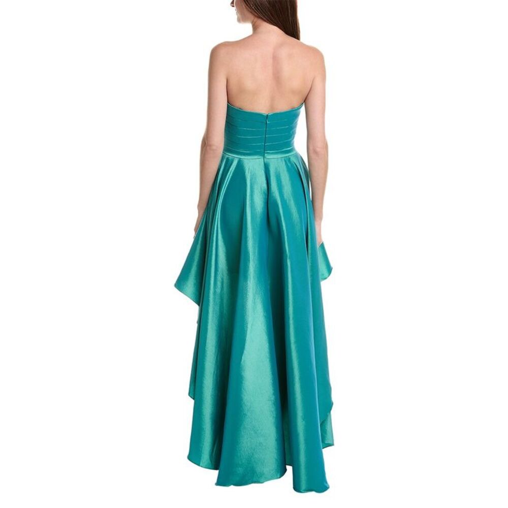 Rene Ruiz Womens  Taffeta High-Low Cocktail Dress, Blue - Picture 2 of 3